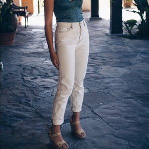 BDG cream mom jeans